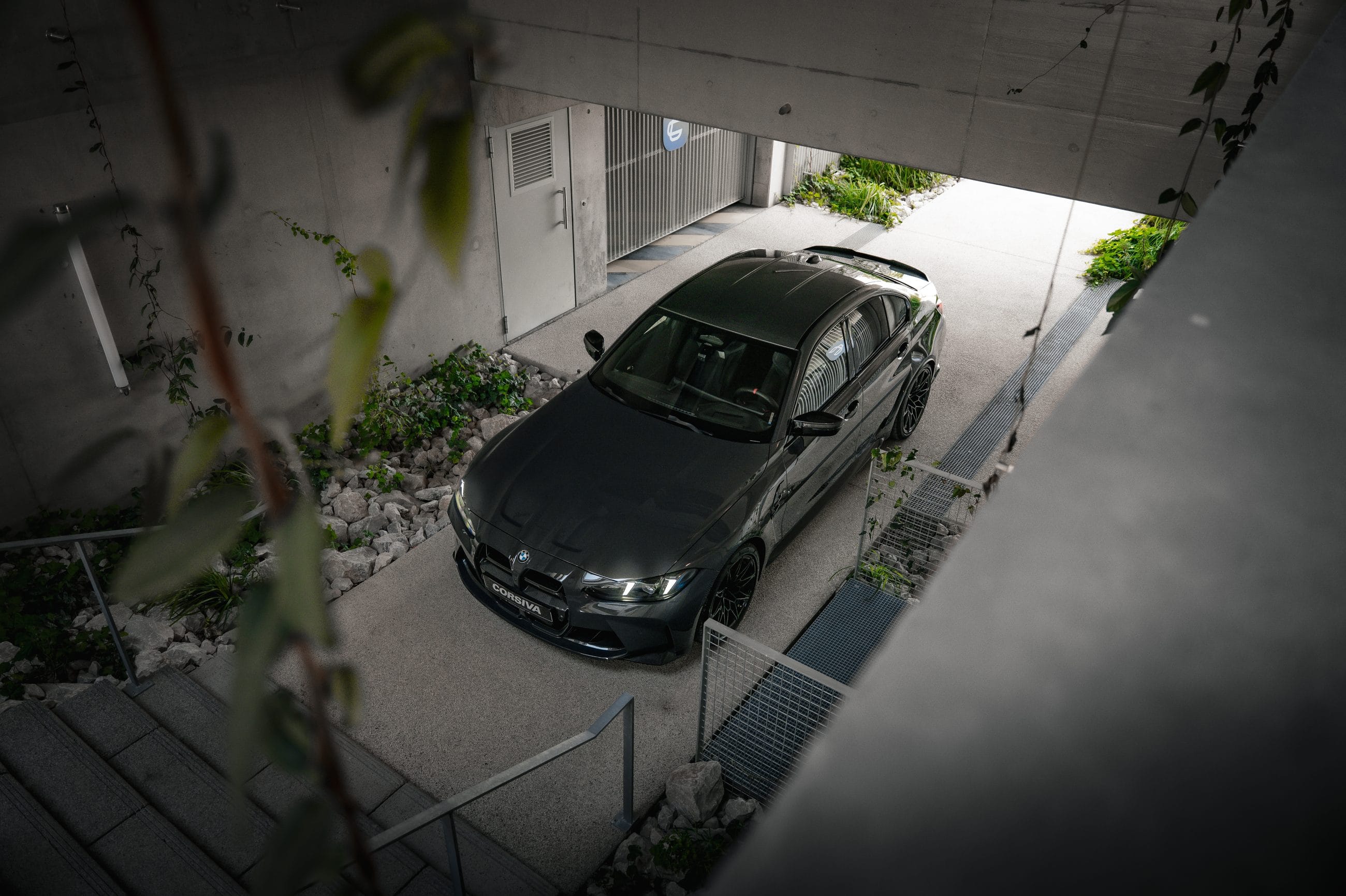 BMW M3 Competition du groupe Corsiva, trois quarts
